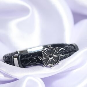 Captain's Wheel – Braided Leather Bracelet