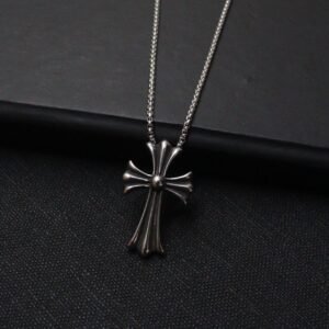 Pure Silver Gothic Cross Pendant – Small