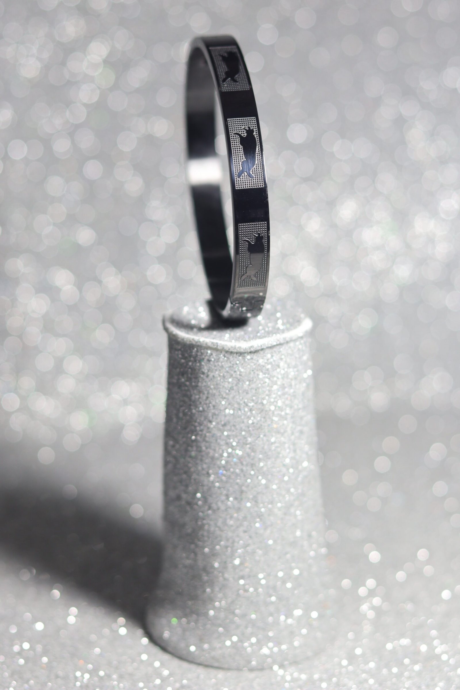 Black Stainless Steel Cheetah Kada 3