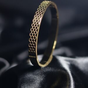 Hexa Engraved Golden Kada
